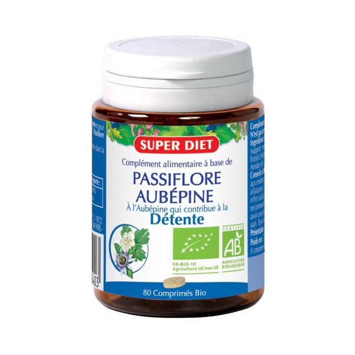 Aubépine / Passiflore Bio Super Diet - 80 comprimés