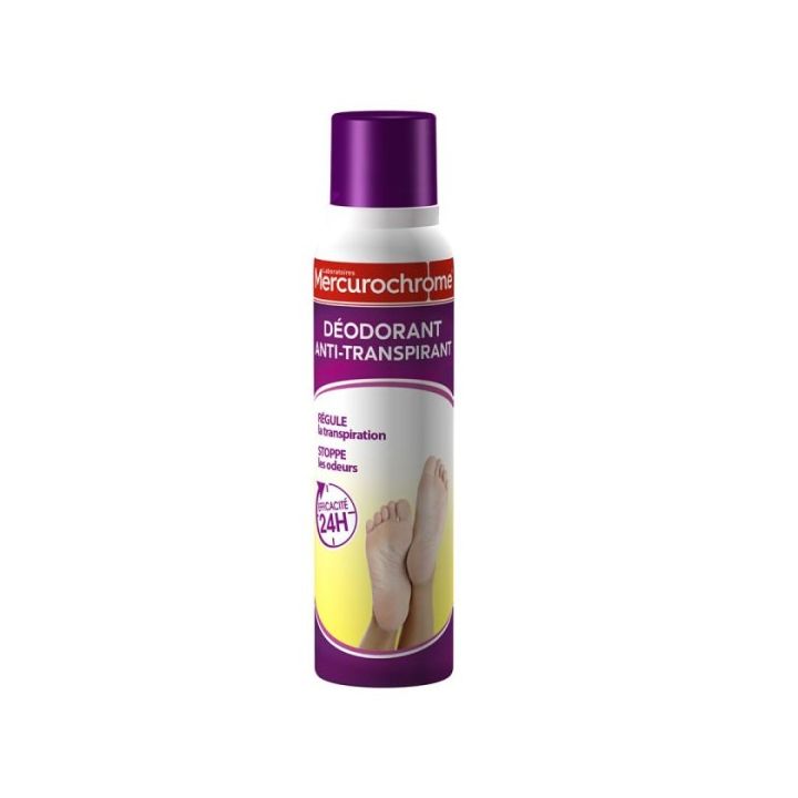 Déodorant anti transpirant pieds Mercurochrome - spray de 150 ml
