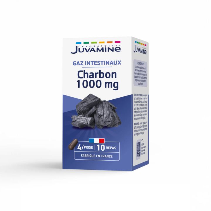 Ballonnements charbon 1000 mg Juvamine - boite de 40 gélules