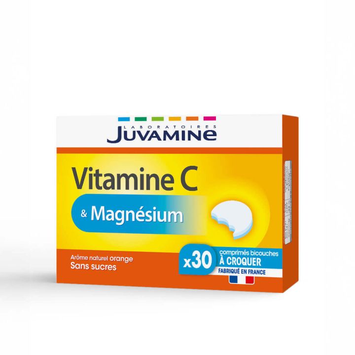 Vitamine C & magnésium Juvamine - boîte de 30 comprimés à croquer