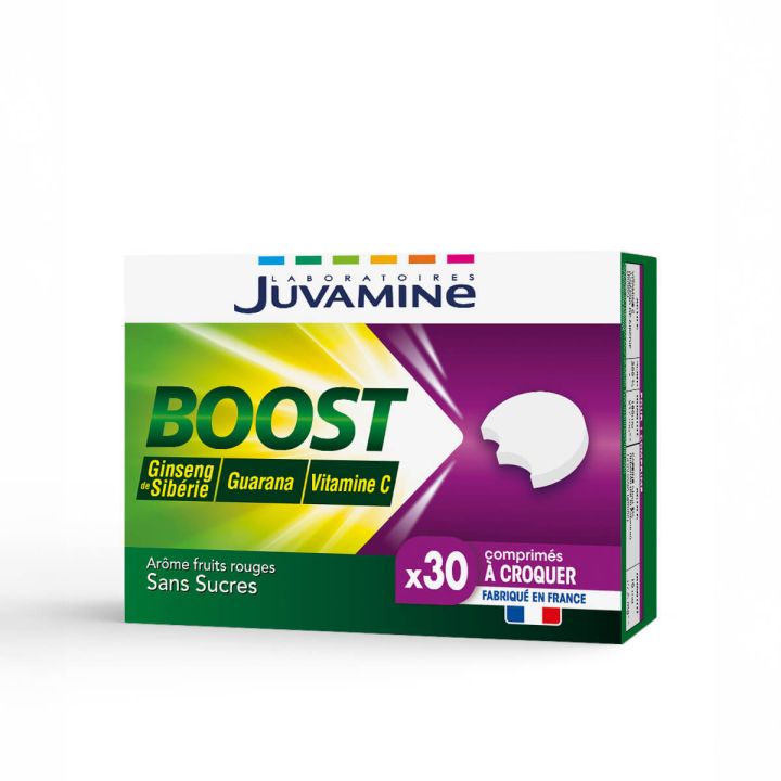 Boost Ginseng Guarana Vitamine C Juvamine - boîte de 30 comprimés à croquer