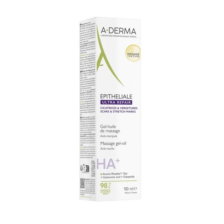 Epitheliale HA+ ultra repair Gel-huile de massage anti-marques A-Derma - tube de 100ml