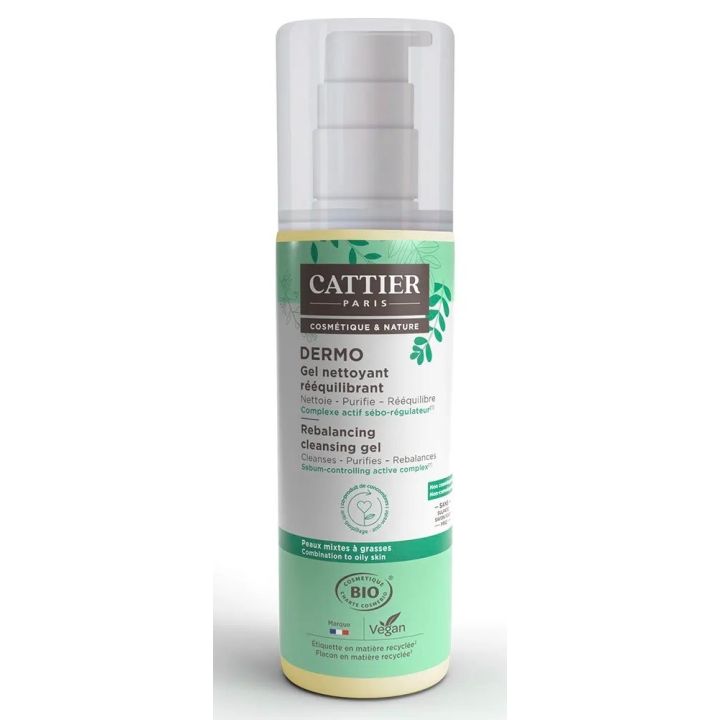 Dermo gel nettoyant rééquilibrant Cattier - flacon-pompe de 200ml