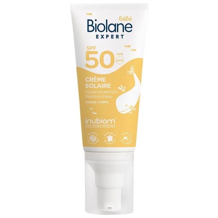 Crème solaire bébé SPF50 Biolane - flacon-pompe de 50ml