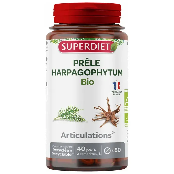 Prêle Harpagophytum bio Super Diet - 80 comprimés