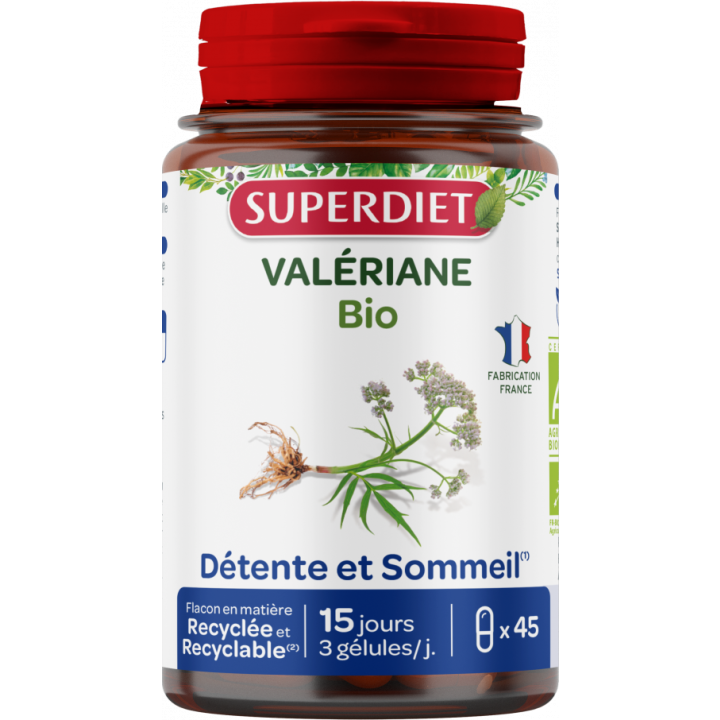 Valériane bio Super Diet - boite de 45 gélules
