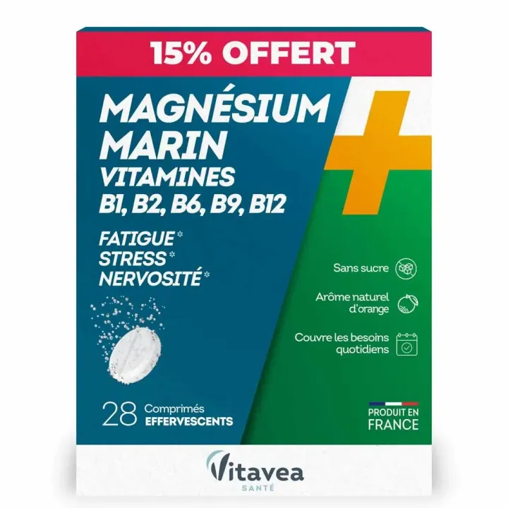 Magnésium marin et vitamines Vitavea - offre spéciale boite de 28 comprimés