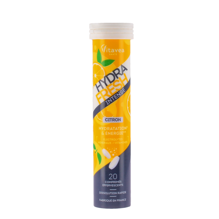 Hydrafresh intense saveur citron hydratation & énergie Vitavea - tube de 20 comprimés effervescents 