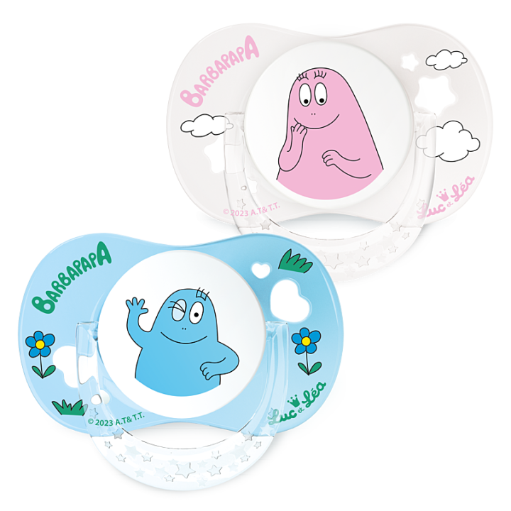 Edition limitée sucette Barbapapa 0-6 mois Luc et Léa - lot de 2 sucettes