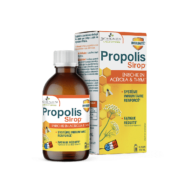 Propolis Sirop Bien-Être & Protection Respiratoire Les 3 Chênes - flacon de 200 ml