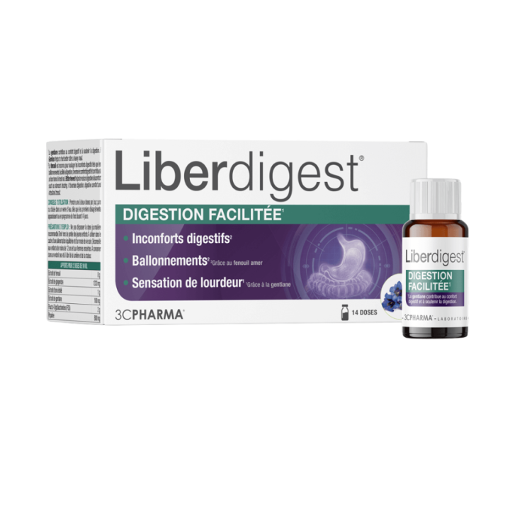 Liberdigest digestion facilitée 3C Pharma - boîte de 14 unicadoses de 10ml