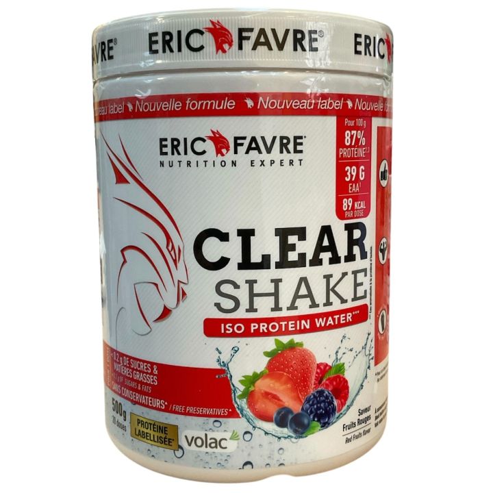 Clear shake Iso protein water saveur fruits rouges Eric Favre - pot de 500g