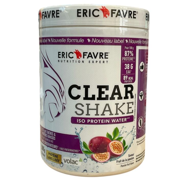 Clear shake Iso protein water saveur fruit de la passion Eric Favre - pot de 500g