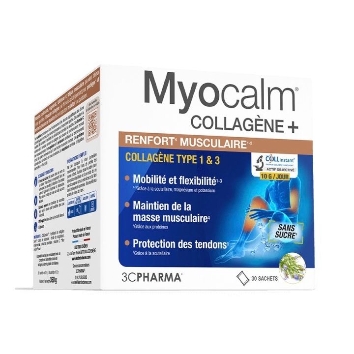 Myocalm collagène+ Renfort musculaire 3C Pharma - boîte de 30 sachets