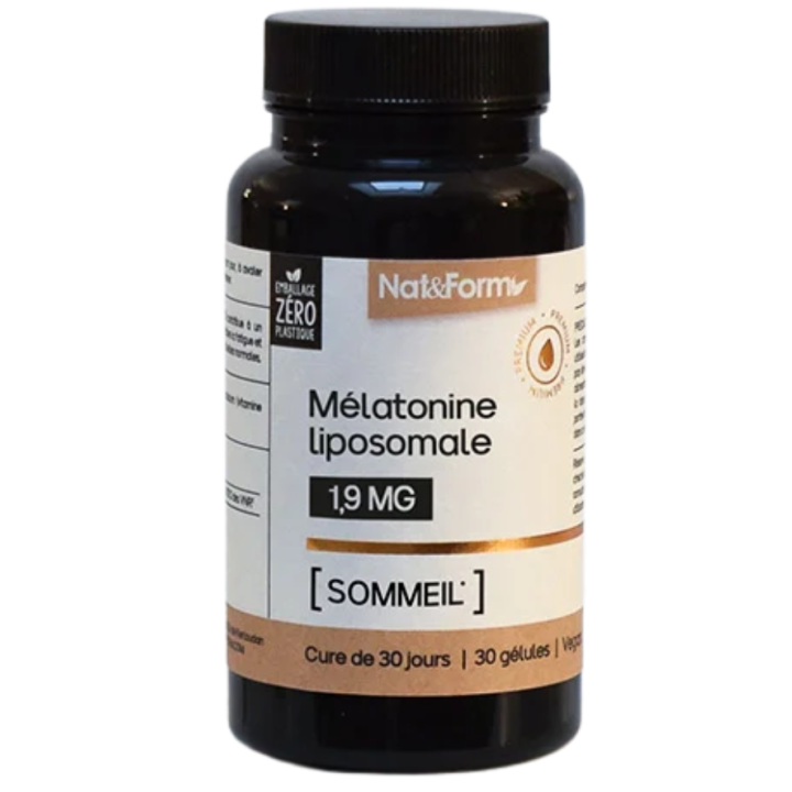Mélatonine liposomale 1,9mg sommeil Nat&Form - pot de 30 gélules 