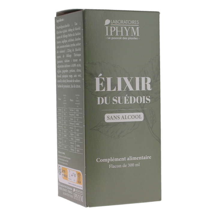 Élixir du suédois sans alcool Iphym - flacon de 300ml