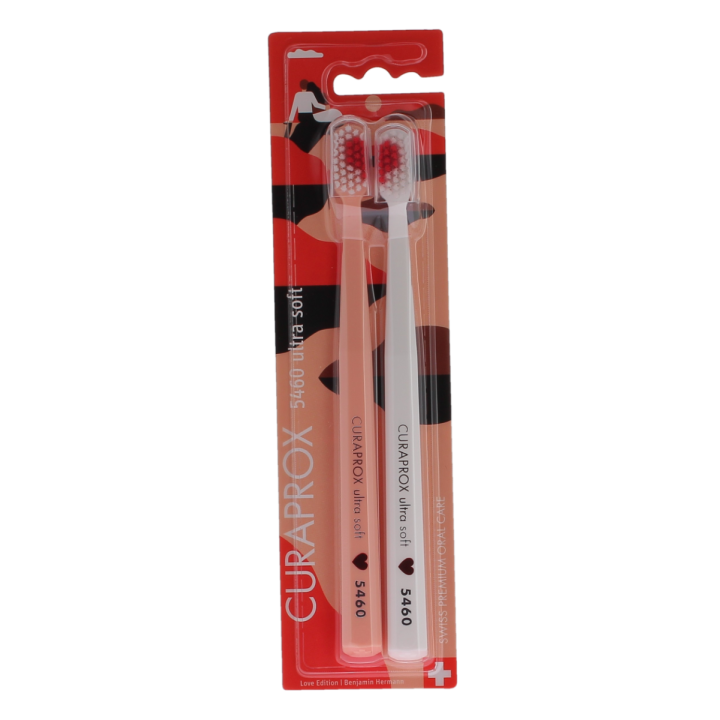 Brosse à dents cs 5460 ultra soft duo love Curaprox - lot de 2 brosses à dents