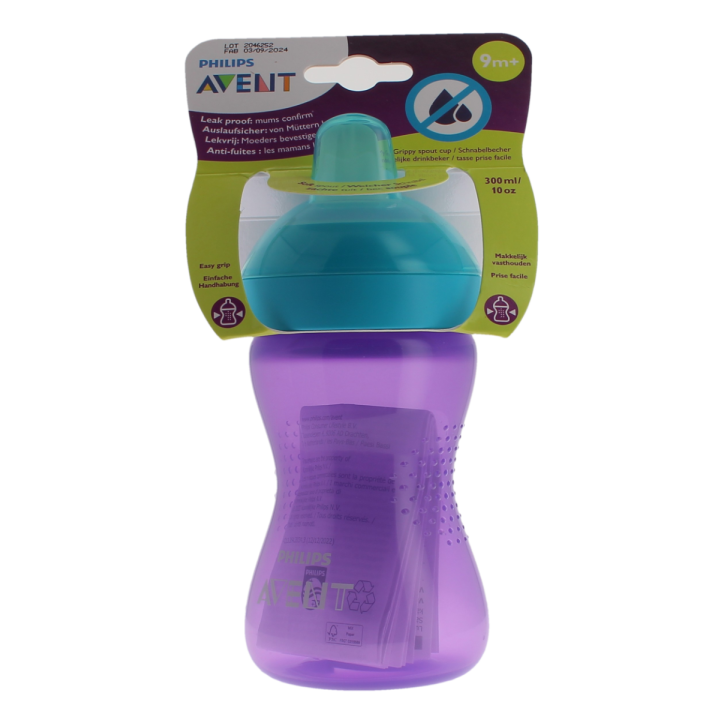 Avent tasse à bec souple violet 9 mois et + Philips - tasse de 300ml