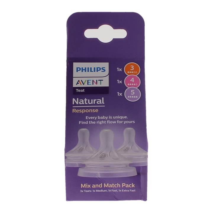 Avent natural response teat tétines mix & match Philips - pack de 3 tétines