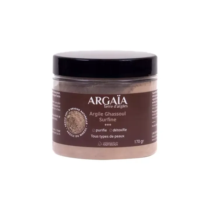 Argaïa argile ghassoul surfine Haut-Ségala - pot de 170g