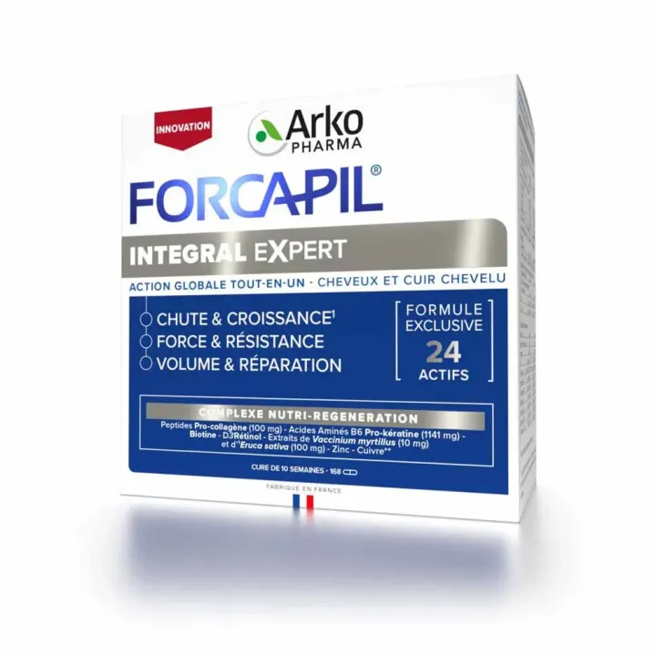 Forcapil integral expert action tout-en-un cheveux et cuir chevelu Arkopharma - boite de 168 gélules