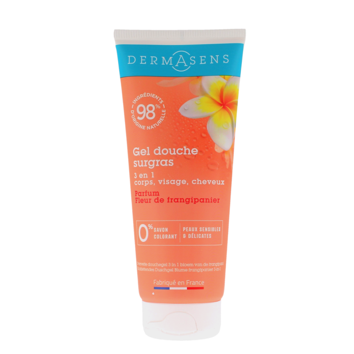 Dermasens gel douche surgras parfum fleur de frangipanier Marque verte - tube de 200ml
