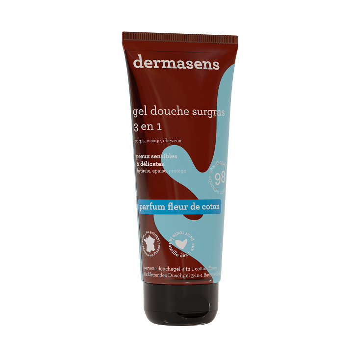 Dermasens gel douche surgras parfumé fleur de coton Marque Verte - tube de 200ml