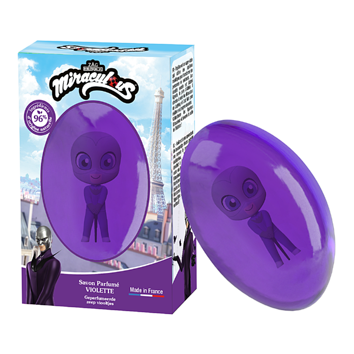 Savon solide Violette figurine Papillon Le Comptoir du Bain x Miraculous - pain de 75g