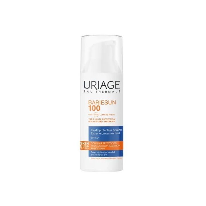 Bariésun 100 fluide protecteur extrême SPF50+ Uriage - flacon-pompe de 50 ml
