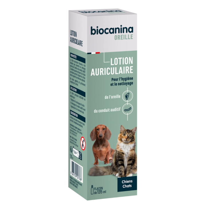 Lotion auriculaire chiens et chats Biocanina - flacon de 135ml