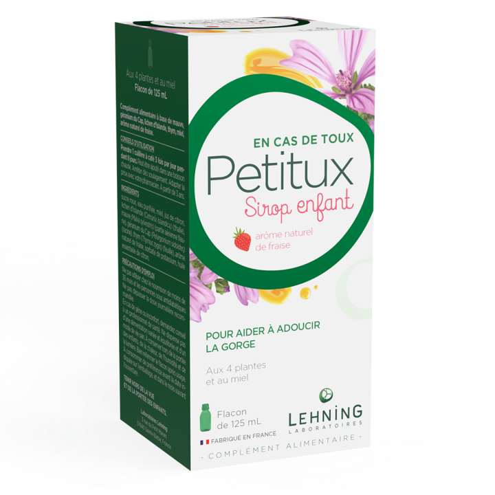 Petitux enfants arôme fraise Lehning - flacon de 125 ml