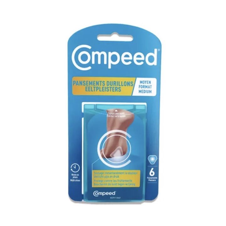 Pansements durillons moyen format Compeed - boite de 6 pansements