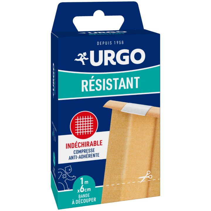 Bande à découper en tissu résistant Urgo - 1 bande à découper de 1m x 6cm