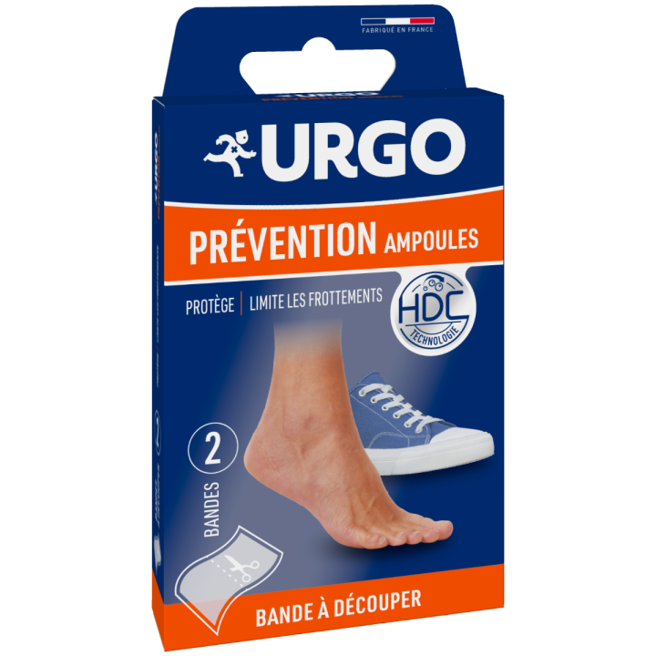Prévention ampoules Urgo - 2 bandes hydrocolloïdes à découper