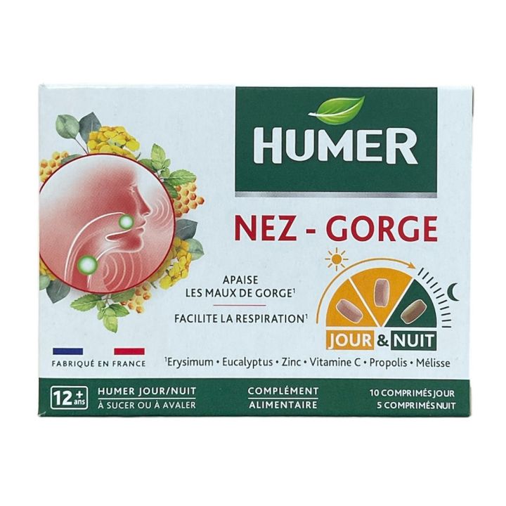Humer Jour et Nuit nez gorge - boite de 15 comprimés