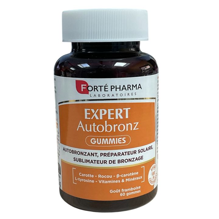 Expert Autobronz gummies goût framboise Forté Pharma - pot de 60 gommes
