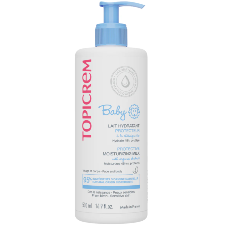 Lait hydratant protecteur baby Topicrem - flacon-pompe de 500ml 