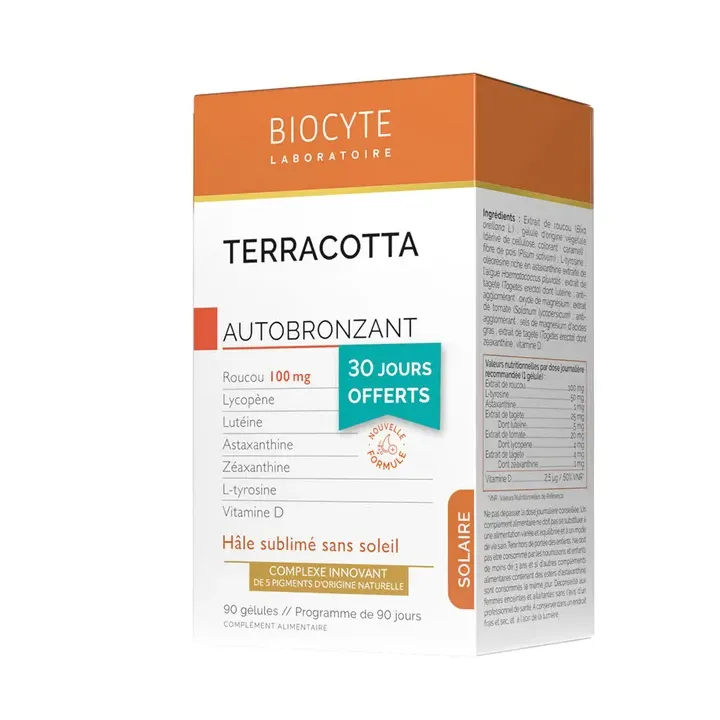 Terracotta autobronzant Biocyte - boîte de 90 gélules dont 30 offertes