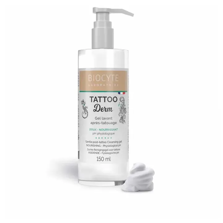 Tattoo derm gel lavant après-tatouage Biocyte - flacon pompe de 150ml