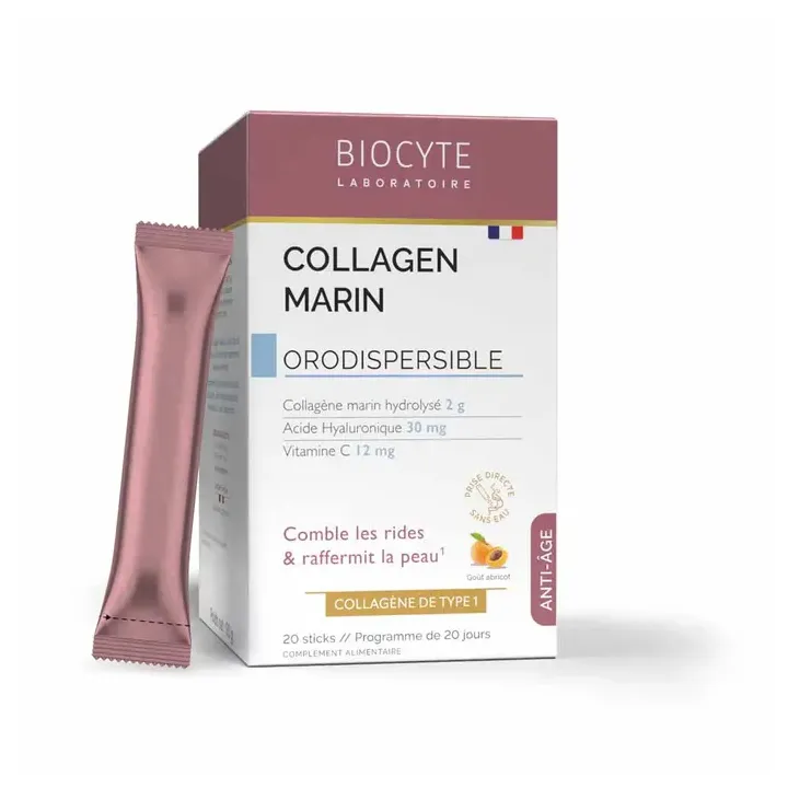 Collagen marin orodispersible Biocyte - boîte de 20 sticks 
