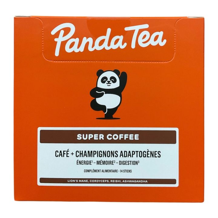 Super coffee café + champignons adaptogènes Panda Tea - boite de 14 sticks