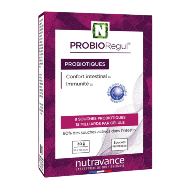 ProbioRegul probiotiques Nutravance - boîte de 30 gélules