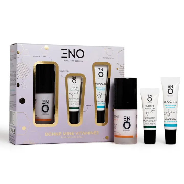 Coffret Enotime bonne mine vitaminée ENO laboratoire Codexial - coffret contenant 3 produits