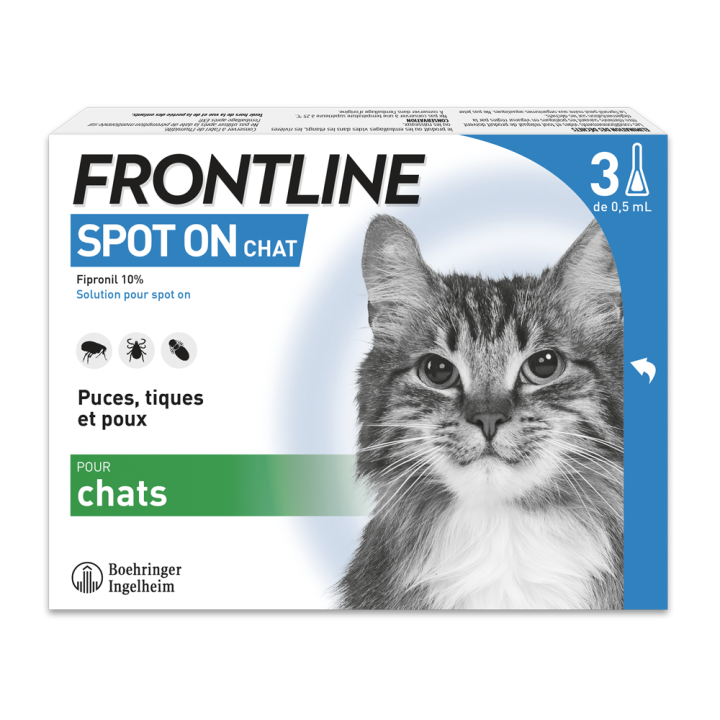 Spot On chat Frontline - 3 pipettes de 0,5ml