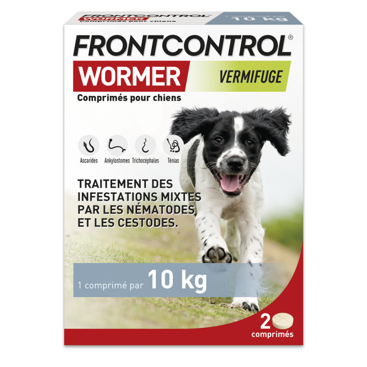 Frontcontrol Wormer vermifuge chiens - boîte de 2 comprimés
