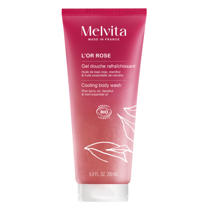 L'or rose gel douche rafraîchissant Melvita - tube de 200ml