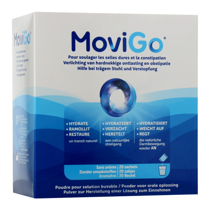 MoviGo selles dures et constipation Norgine - boite de 20 sachets 