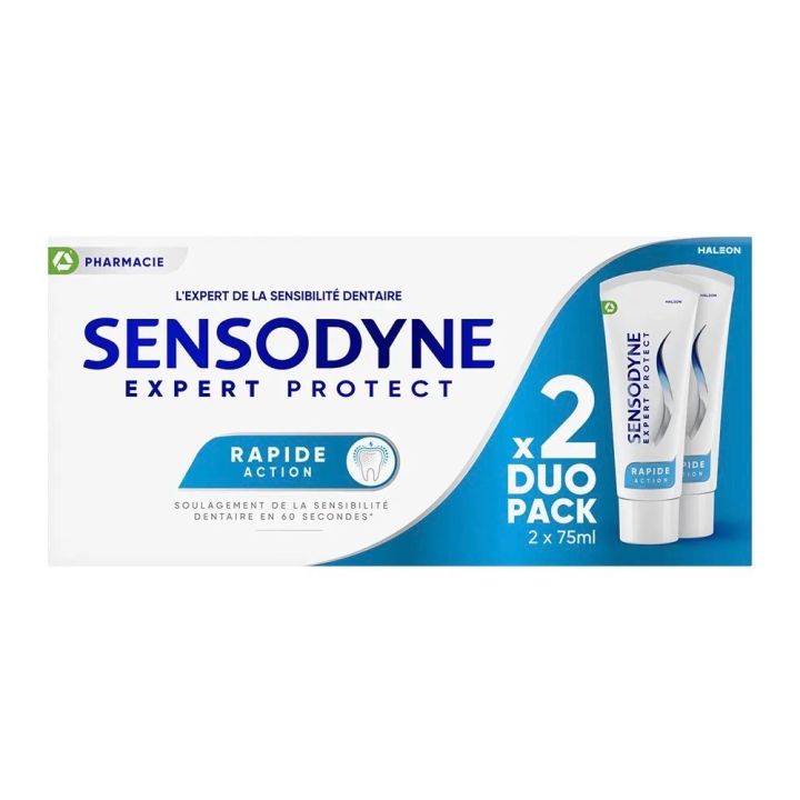 Dentifrice Expert Protect rapide action Sensodyne - lot de 2 tubes de 75ml