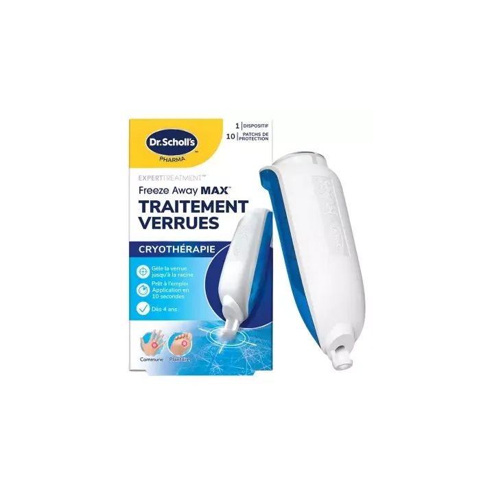 Traitement verrues Cryothérapie pieds et mains Scholl - flacon de 35ml + 10 patchs