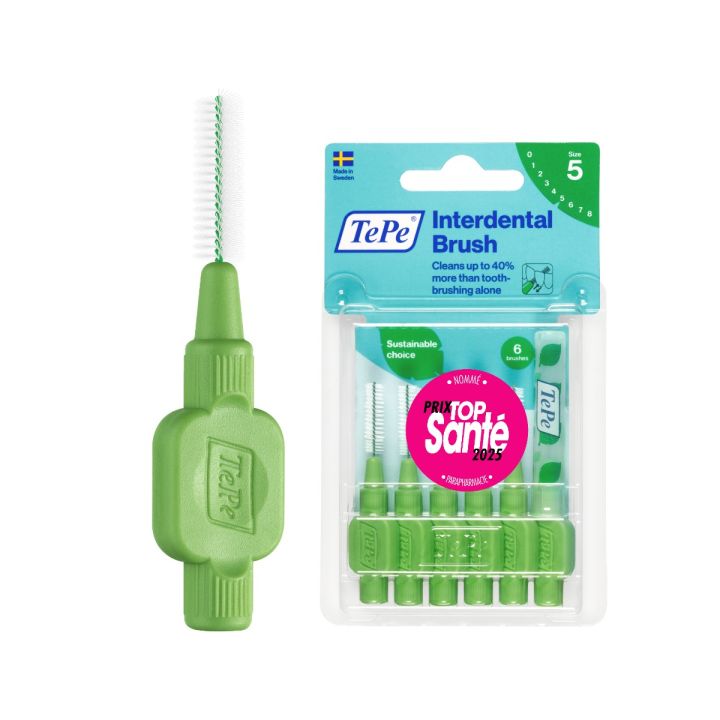 Brossettes interdentaires originales vert taille 5 (0.8mm) TePe - 6 brossettes